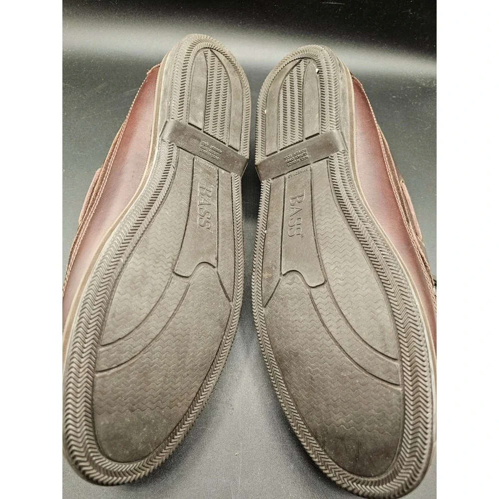 Bass Mens Leather Boat Shoes 13M Brown Mahogany Deck Shoes 0337 Made in Brazil